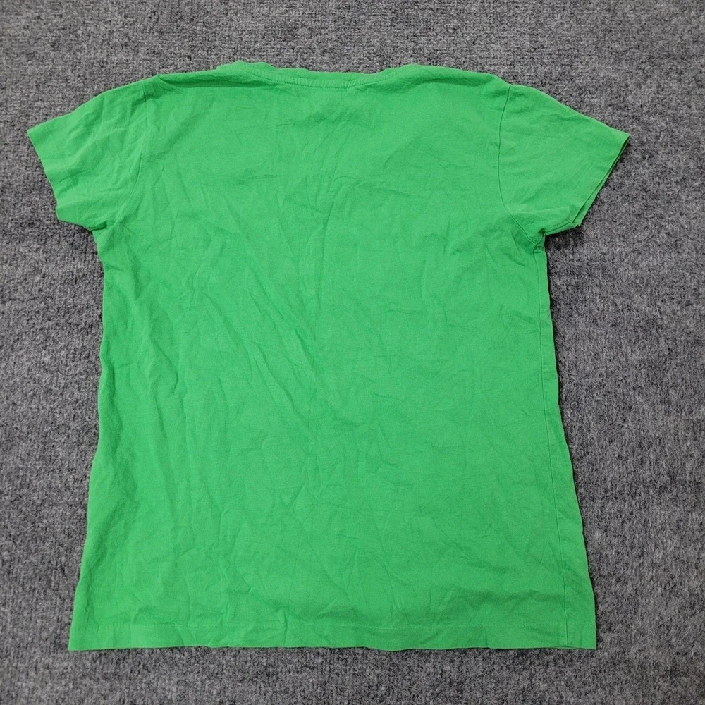 Ralph Lauren Sport T-Shirt Womens Size S Green V-Neck Cotton Pony Logo Casual